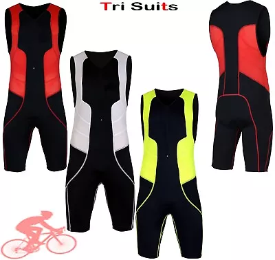 Mens Compression Triathlon Shorts Padded Tri Suit Cycling Running Swimming Yoga • £14.99