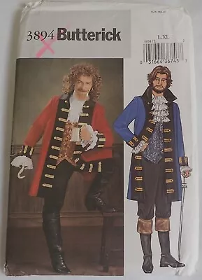 Butterick Sewing Pattern 3894 Men's Pirate Costume - L - XL 107cm - 122cm Chest • £5.99