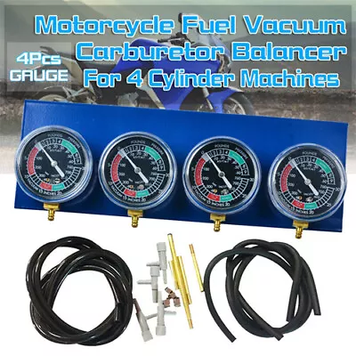 $35.88 • Buy 4 Cylinder Motorcycle Carburetor Carb Vacuum Gauge Balancer Synchronizer A3I6