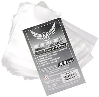 Mayday 100 Clear French Tarot Card Sleeves 61 X 112mm - Brand New & Sealed • £5.17