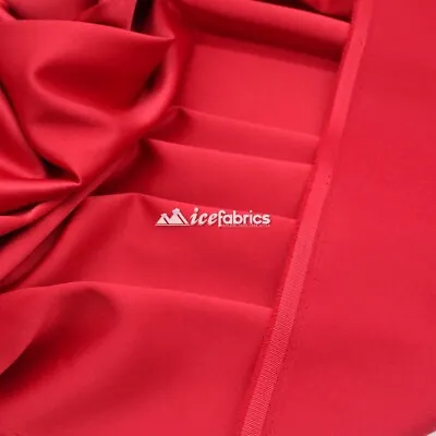 £24.59 • Buy Red_  Armani Stretch Silky Satin Fabric Sold By The Yard_ Heavy Thick _