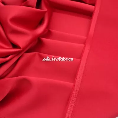 £24.19 • Buy Red_  Armani Stretch Silky Satin Fabric Sold By The Yard_ Heavy Thick _