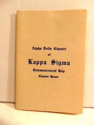 Vintage Alpha Delta Chapter Of The Kappa Sigma Commencement Hop Dance Card • $3.99
