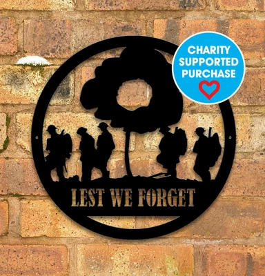 £30.95 • Buy LEST WE FORGET 318mm Metal Art, Man Cave, Home Bar, Garage, Shed, Remembrance