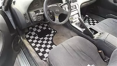 P2m Race Floor Carpet Mats For 89-94 Nissan 240sx S13 - Black+white - Phase 2 • $2500