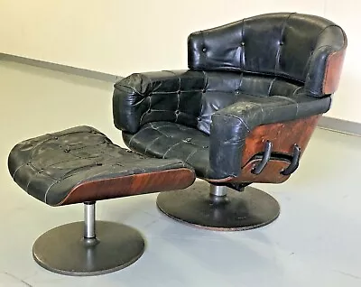 Martin Grierson  London  Chair Head Rest Foot Stool Rosewood Black Leather  • $12000