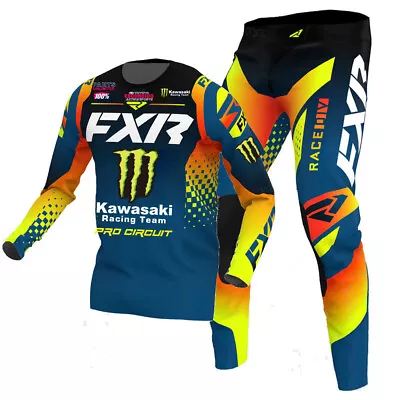 FXR Revo Monster Kawasaki Team MX Gear Jersey/Pants Combo Motocross Racing Set • $158.99