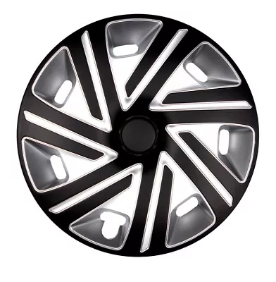 4x Premium Design Hubcaps Painted 15 Inch #32 Black Silver • $148.86