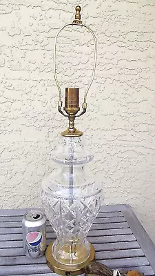 Waterford Urn Style Crystal Table Lamp 26   Brass Base Free S/H  • $174.99