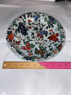 Daher Decorated Ware 10 X 2 1971 Floral Metal Bowl Tray Made In England Vintage • $24.45