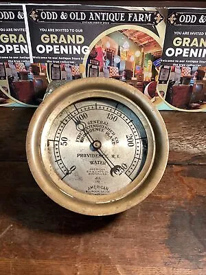 Antique General Fire Extinguisher Co Brass Gauge Water Meter Steam Engine Rhode • $169.99