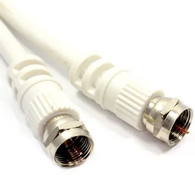 Satellite Coax Cable F Type 1M Screw Connector Aerial Lead Male To Male • £2.45