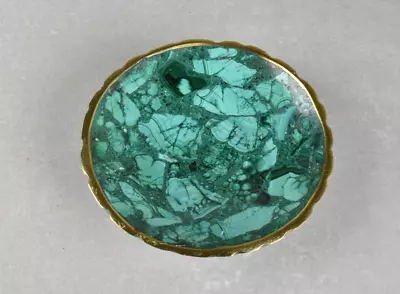 Small Malachite Dish Malachite Bowl Round From Congo  8.5 Cm   # 19510 • $28.95