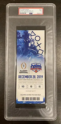 $5000 • Buy 2019 National Champions Clemson Vs Ohio State Fiesta Bowl Playoff Ticket PSA 9