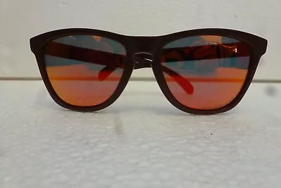 Vintage Oakley Frogskins Rare Brown With Black Logo Fire Iridium Polarized • $100