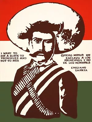 Wall Decor Poster.Home Room Interior Art Design.Mexican Zapata Quote.Flag.11565 • $47