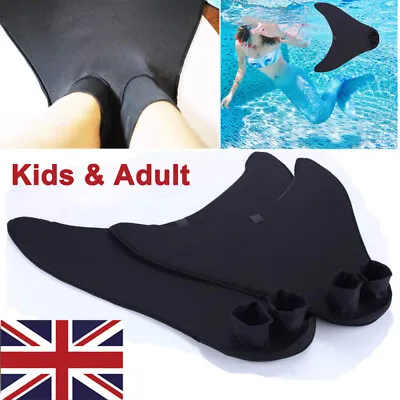 Adult Children Fin Mermaid Monofin Tail Flipper Swimwear Tool For Swimming Pool • £12.98