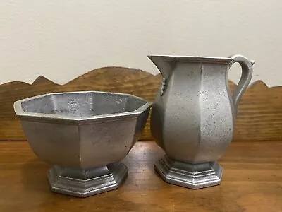 Vtg International Silver Craft Metal Aluminum Sugar Bowl With Creamer  • $24.95