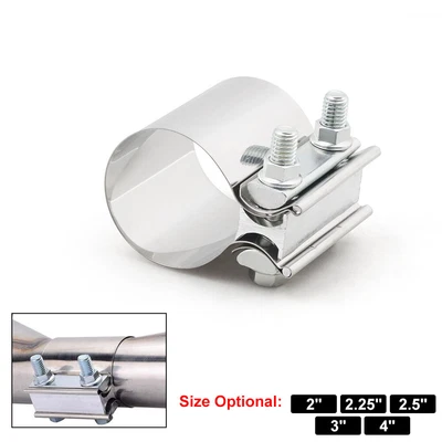 $23.59 • Buy 2-4  Inch 50mm Exhaust Joint Band Clamp 304 Stainless Steel Butt Coupler Sleeve