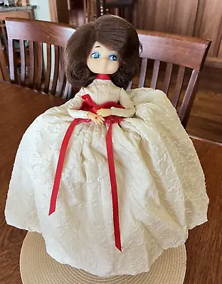 MCM Japan Big Eyed Bradley  Doll 1960’s Brunette Ivory Brocade Dress Arms/Torso • $14.99