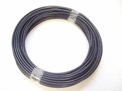 BLACK Vinyl Coated Wire Rope Cable 3/32  - 1/8  7x7 50 Ft Coil • $17.54