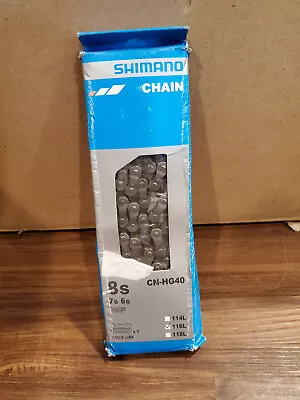 Shimano CN-HG40 6/7/8-Speed 116L Chain W/Quick Link Grey • $9.99