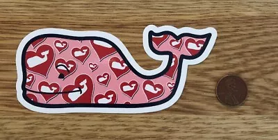 NEW Vineyard VINES Pink HEART VALENTINE Whale STICKER Laptop Car DECAL Rare! • $5.99