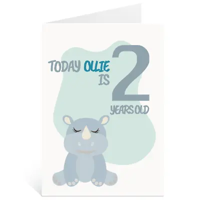 Personalised 2nd Birthday 4 Greetings Card 2 Years Old Boys Any Name Kids • £2.49