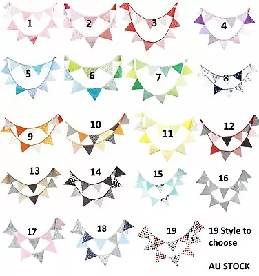 $13.50 • Buy Multi-color Vintage Cotton Fabric Flag Bunting Party Decoration Baby Nursery