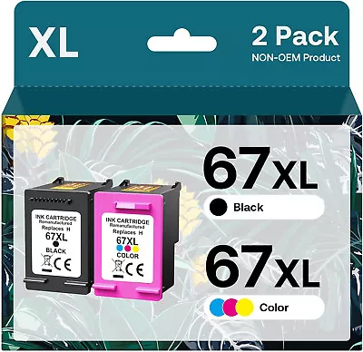 Ink Cartridge For HP 67-XL 67XL Deskjet 2700e 2742e 4123e Envy 6020 6055 Printer • $16.58