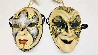Set Of 2 TOSCANO Maurizio Bianchin Venetian Style Paper Mache Masks • $42