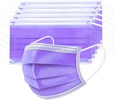 Face Mask Disposable Surgical Non-Medical Mouth Cover For Adults Children Purple • $6.60