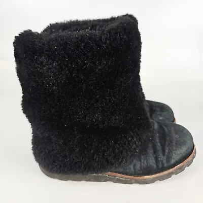 UGG Australia Maylin 3220 Black Suede Fold Over Shearling Boots Women's Size: 5 • £43.38