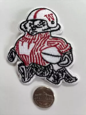 WISCONSIN U Wisconsin Badgers Vintage Embroidered Iron On Patch NCAA 3” X 2.5” • $6.69