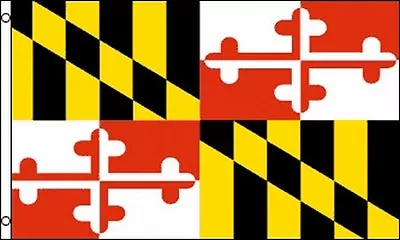 Maryland State Flag 3x5 Ft W/ Brass Grommets Lord Baltimore Calvert Coat Of Arms • $10.89