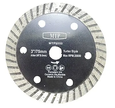 3  Diamond Tile Turbo Blade For Ryobi Milwaukee Dewalt Cut Off Saw 3x 3/8  9.5mm • $12.95