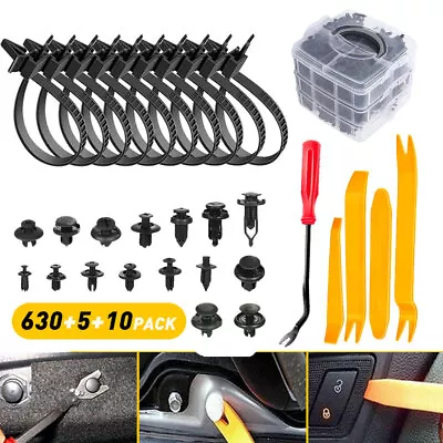 645Pcs Plastic Fender Fastener Rivets Bumper Push Clips Pin With Remover Tool • $51.21