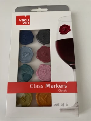 $10.50 • Buy New Vacu Vin Glass Markers Classic Grapes Wine Charms Free Shipping
