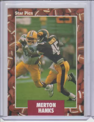 1991 Star Pics Rookie #48 Merton Hanks Iowa Hawkeyes San Francisco 49ers • $1.99