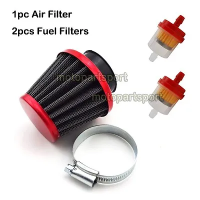 Moped Scooter 38mm Air Filter Red For GY6 50cc QMB139 Motor Pit Pro Dirt Bike • $7.95