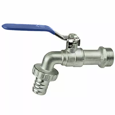 Outside Garden 1/2  BSP Lever Water Tap Ball Type Valve Blue  Handle Hose Plug • £8.99