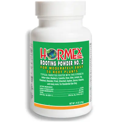 Hormex Rooting Powder #3 - For Moderately Easy To Root Plants - 0.3% IBA • $14.29