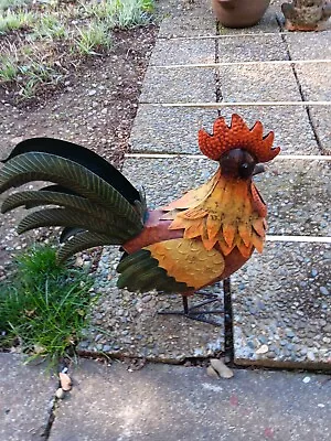 Life Size Metal Colorful Rooster Yard Decor • $42
