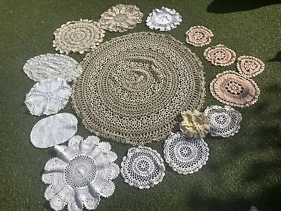£8 • Buy Lovely Selection Of Vintage Crochet Lace Table Mats Doilies X 15