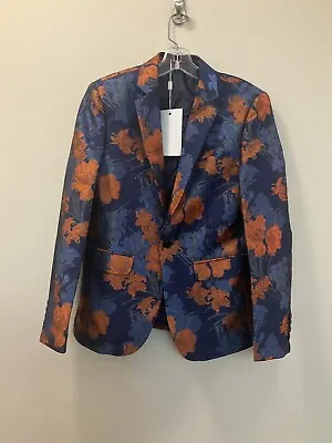 MOGU Classic Fashion Mens Floral Blazer Slim Fit Elegant Tuxedo Jacket Size 32 • $74.99