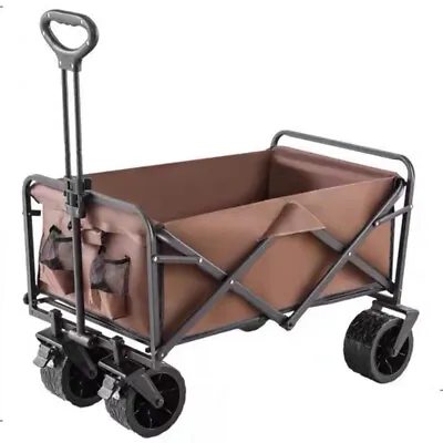 Foldable Camping Trolley Collapsible Outdoor Garden Cart Wagon Raincover Bag Net • £12.99
