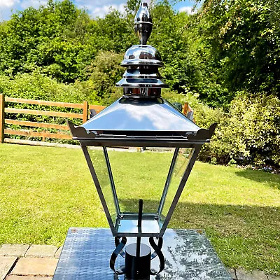 £184.99 • Buy Stainless Steel Victorian Garden Street Post Lamp 90cm Lantern Top Metal Light 