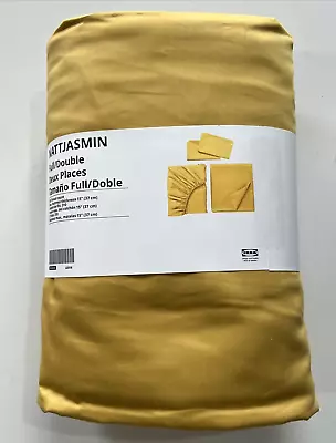 Ikea NATTJASMIN Sheet Set Full/Double (Flat Fitted Sheet 2 Pillowcases) Yellow • $59.84