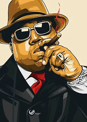 NEW Biggie Smalls Notorious B.I.G Vector Print Art Poster Music Songs FREE POST • $18.16