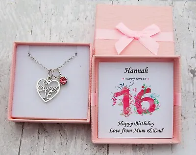 £4.79 • Buy SWEET 13 16 17 18  21 30 BIRTHDAY Gifts Necklace+Birthstone  Birthday Gift + Box